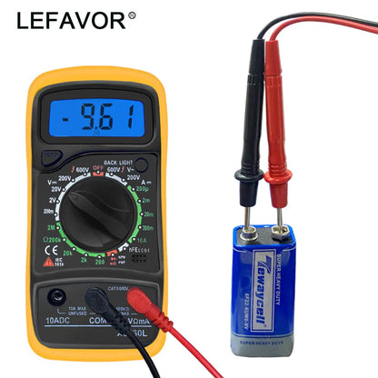 Multimètre numérique portatif XL830L, rétro-éclairage LCD, ampèremètre AC/DC, voltmètre Ohm, testeur de tension, multimètre