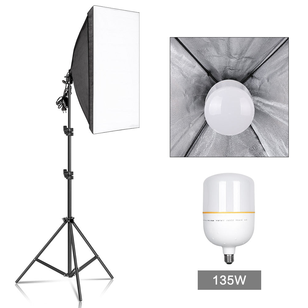 Kit d'Éclairage Boîte à Lumière 50x70CM pour Studio Photo Professionnel