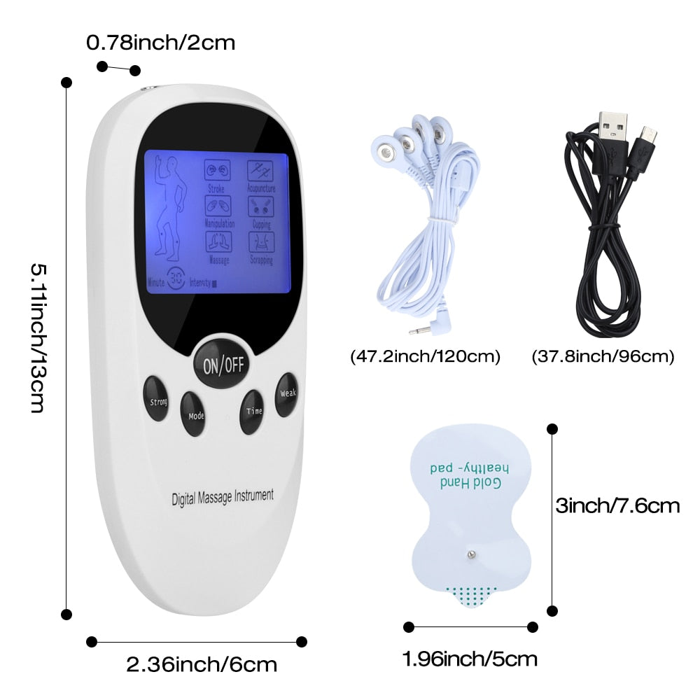 Appareil de massage TENS 6 Modes, physiothérapie numérique électrique EMS, Stimulation musculaire, ventouses par impulsion, grattage, électrostimulateur