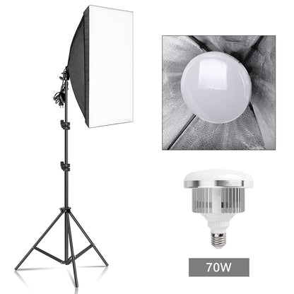 Kit d'Éclairage Boîte à Lumière 50x70CM pour Studio Photo Professionnel