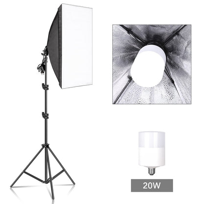 Kit d'Éclairage Boîte à Lumière 50x70CM pour Studio Photo Professionnel