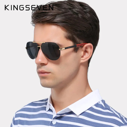 KINGSEVEN hommes Vintage aluminium lunettes de soleil polarisées marque classique lunettes de soleil revêtement lentille conduite lunettes pour hommes/femmes