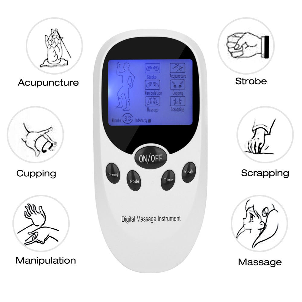 Appareil de massage TENS 6 Modes, physiothérapie numérique électrique EMS, Stimulation musculaire, ventouses par impulsion, grattage, électrostimulateur