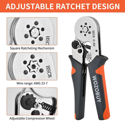 Manchons de virole outils de sertissage de bornes Mini pinces électriques HSC8 6-4/6-6(0.25-10 mm²/0.25-6 mm²) pince de réparation de connexion de fil