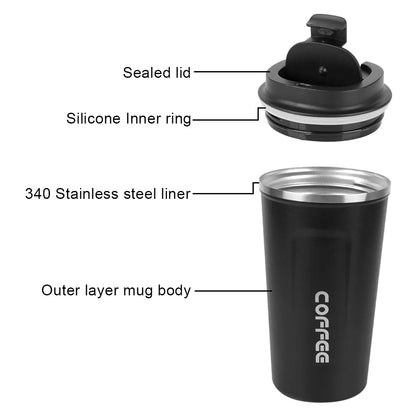 Thermo café voiture Thermos tasse pour thé eau café étanche voyage Thermo tasse tasse à café 380/510ML Double acier inoxydable