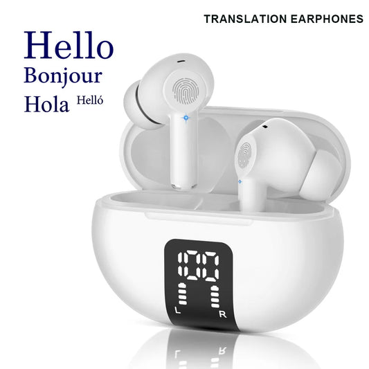 Nouveaux écouteurs de traduction vocale en temps réel 100 langues traduction sans fil Bluetooth V5.3 + EDR double microphone écouteur nouveau