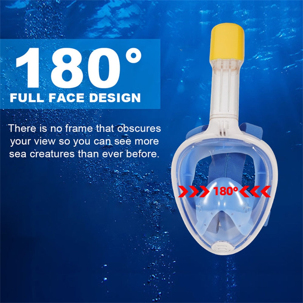 Masque de plongée en apnée à Double Tube en Silicone, masque de plongée entièrement sec, masque de natation pour adultes, lunettes de plongée, respiration sous-marine autonome