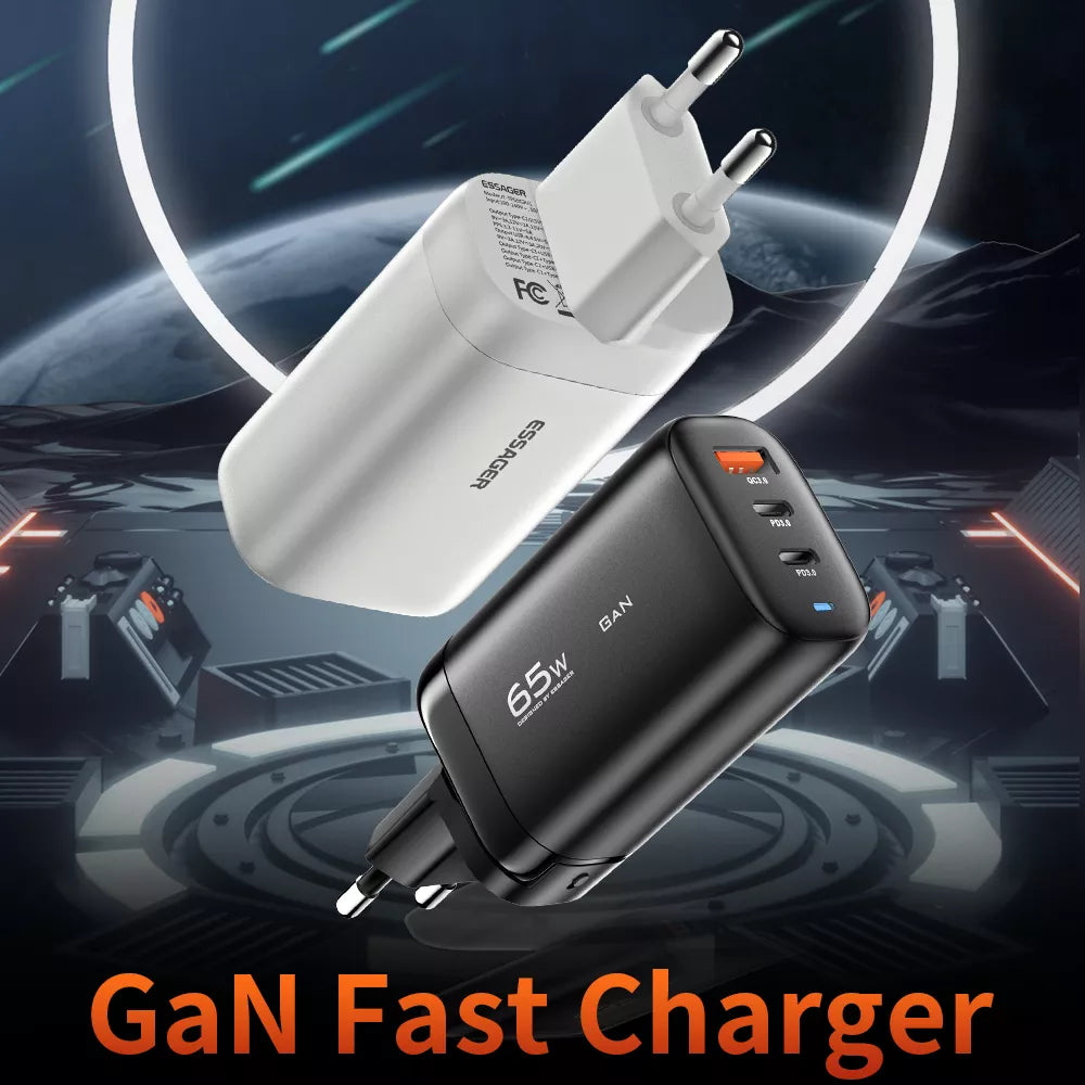 Essager 65W GaN USB Type C chargeur pour xiaomi poco 45W Charge rapide pour Samsung QC3.0 PD3.0 pour iPhone14 13 Pro chargeurs de téléphone