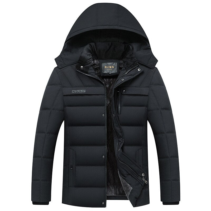 Manteau d'hiver à capuche en polaire pour homme, veste épaisse et chaude, coupe-vent, cadeau pour père et mari, nouvelle mode 2022