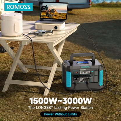 ROMOSS RS1500 - Centrale Électrique Polyvalente 1328Wh pour Camping et Usage Domestique