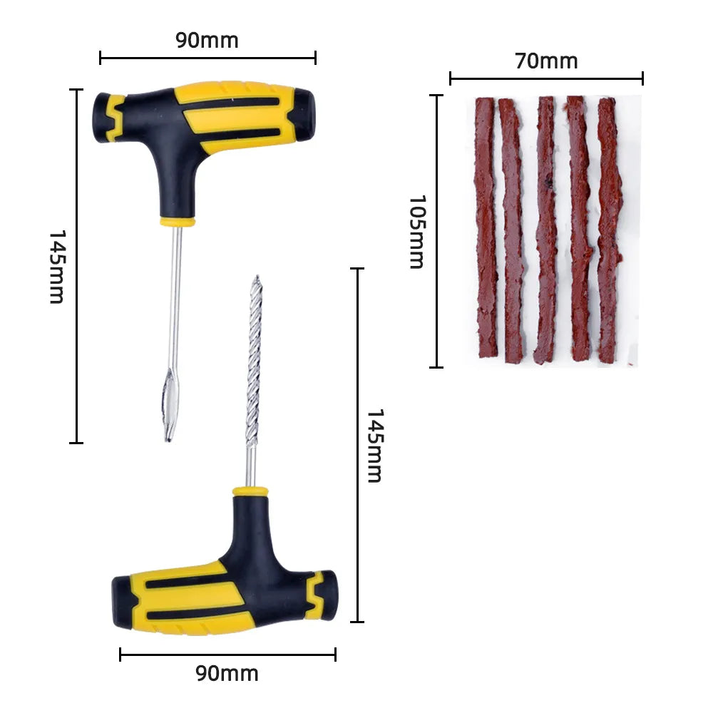 Outil de réparation de pneus de voiture, roues de pneus sans chambre à air de moto, Kit de réparation de pneus, ensemble d'outils de clouage, bouchon de crevaison, outils de Garage, bande de caoutchouc