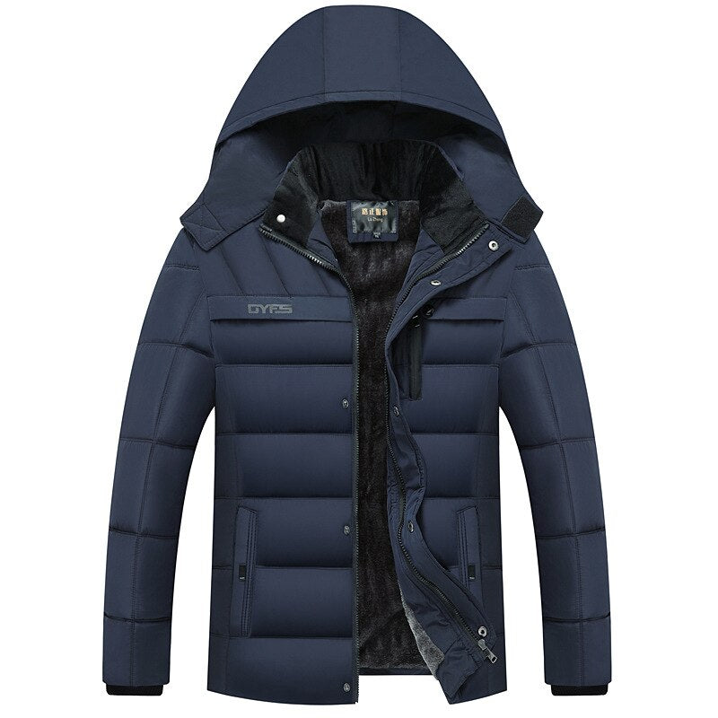 Manteau d'hiver à capuche en polaire pour homme, veste épaisse et chaude, coupe-vent, cadeau pour père et mari, nouvelle mode 2022