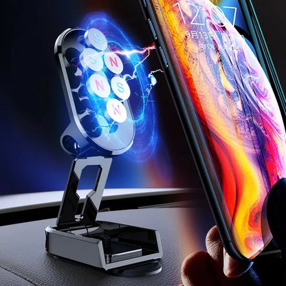 Support de téléphone magnétique pliable pour voiture, support magnétique puissant en métal pour téléphone portable, Support GPS pour IPhone 13 12 Xiaomi Samsung, nouveau