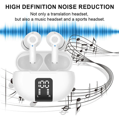 Nouveaux écouteurs de traduction vocale en temps réel 100 langues traduction sans fil Bluetooth V5.3 + EDR double microphone écouteur nouveau