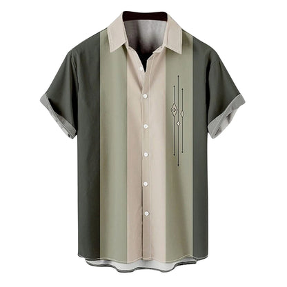 Chemises Vintage pour hommes chemise de Bowling à manches courtes boutonnée hawaïenne été plage imprimé chemisier décontracté belles chemises pour hommes