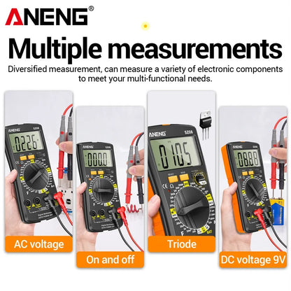 ANENG SZ08 Digital UltANENG SZ08 multimètre numérique Ultra-mince de stockage, compteur professionnel, voltmètre automatique AC DC 220V, testeurs de résistance à main