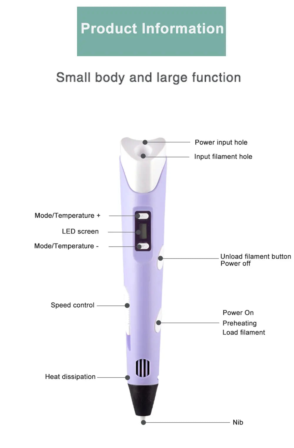 Stylo d'impression 3D, stylos de dessin avec Filament PLA de 1,75 mm, cadeaux d'anniversaire et de noël pour enfants, avec étui de voyage électrique