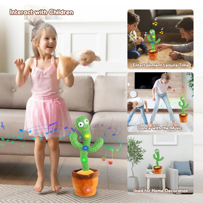 Jouet électronique en peluche Cactus dansant, répétition de conversation, peut chanter, enregistrement éclaircir, USB, éducation précoce, cadeau amusant, Bled interactif