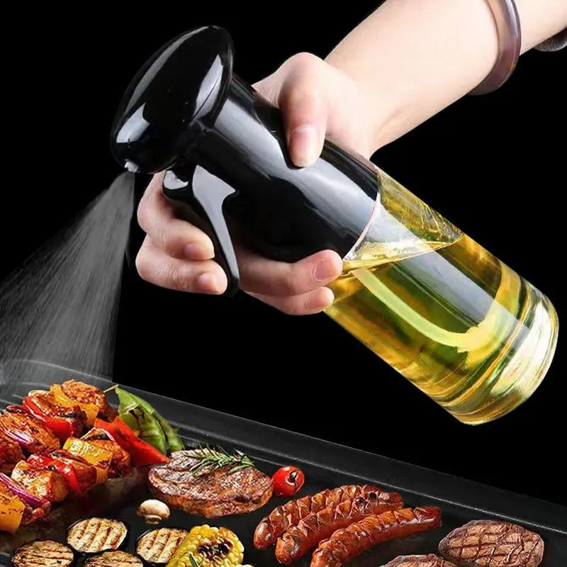 Bouteille d'huile de cuisine transparente noire, 1 pièce, vaporisateur d'huile de cuisson, bouteille d'huile d'olive, Fitness Barbecue, distributeur d'huile en aérosol