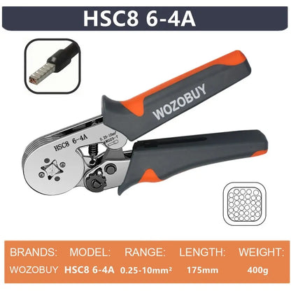 Manchons de virole outils de sertissage de bornes Mini pinces électriques HSC8 6-4/6-6(0.25-10 mm²/0.25-6 mm²) pince de réparation de connexion de fil