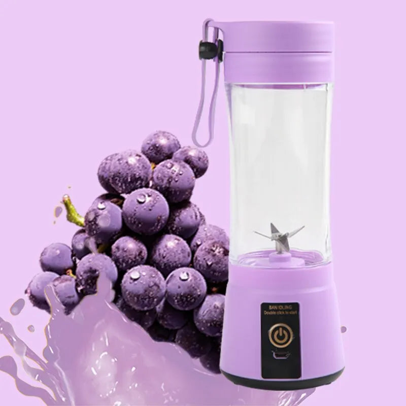 Mélangeur de jus de fruits portables, Mini bouteille électrique personnelle d'été, presse-agrumes USB à 6 lames, Machine pour la cuisine