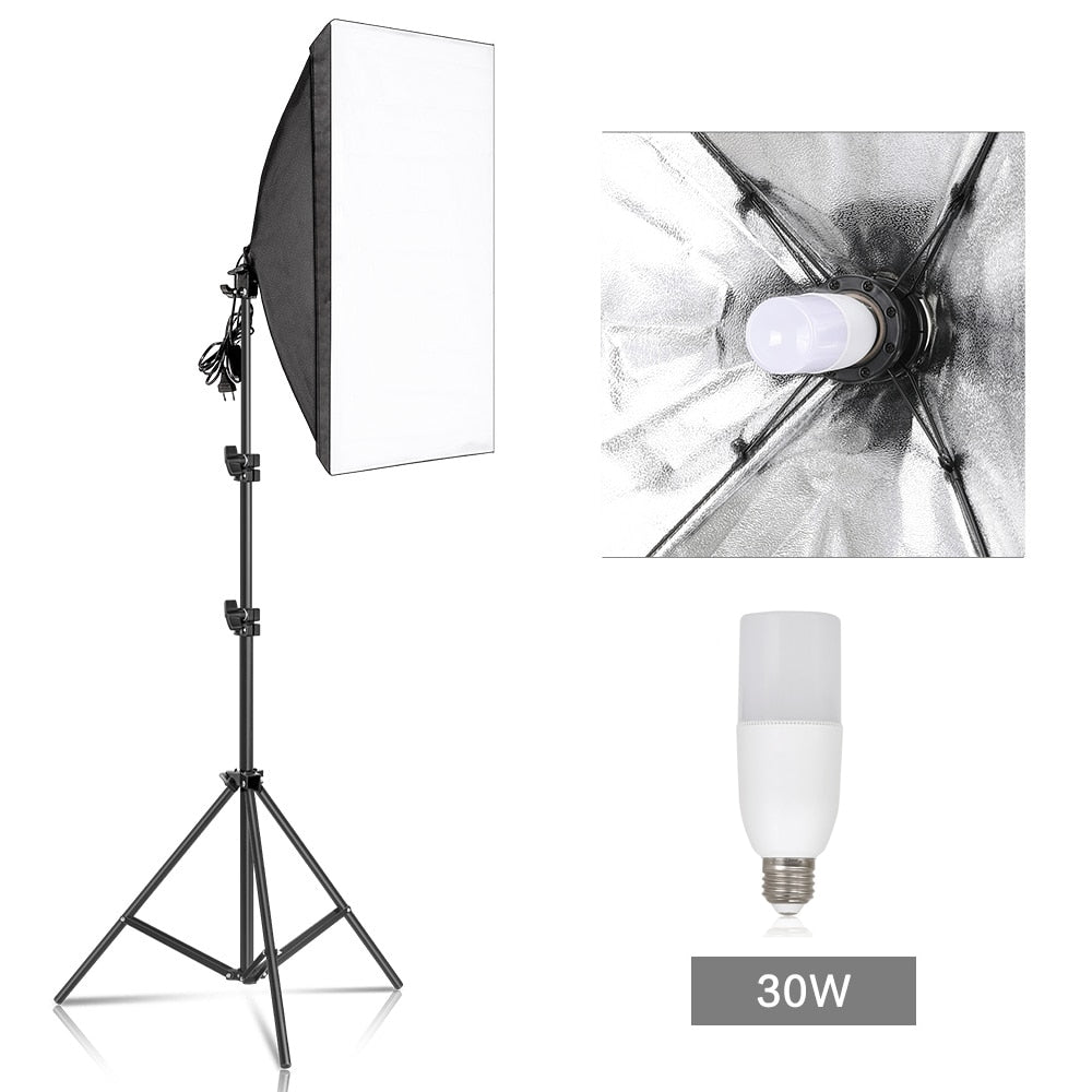 Kit d'Éclairage Boîte à Lumière 50x70CM pour Studio Photo Professionnel