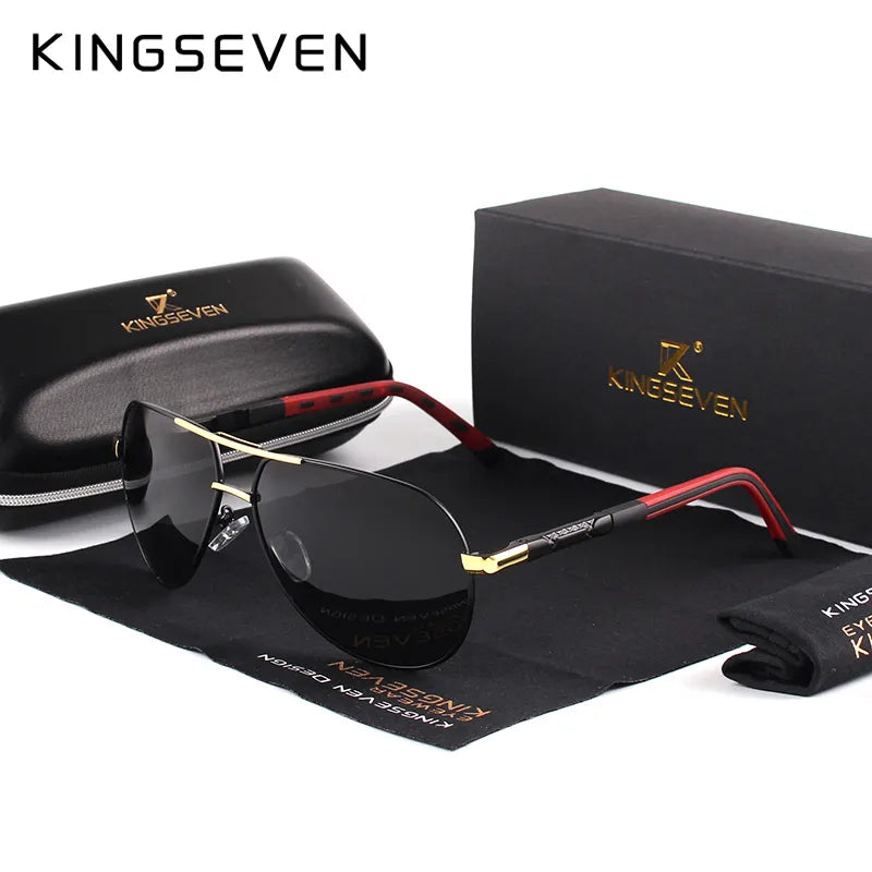 KINGSEVEN hommes Vintage aluminium lunettes de soleil polarisées marque classique lunettes de soleil revêtement lentille conduite lunettes pour hommes/femmes