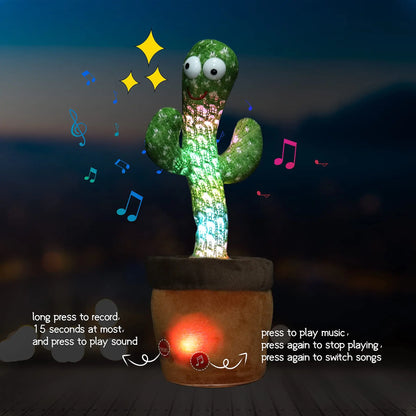 Jouet électronique en peluche Cactus dansant, répétition de conversation, peut chanter, enregistrement éclaircir, USB, éducation précoce, cadeau amusant, Bled interactif