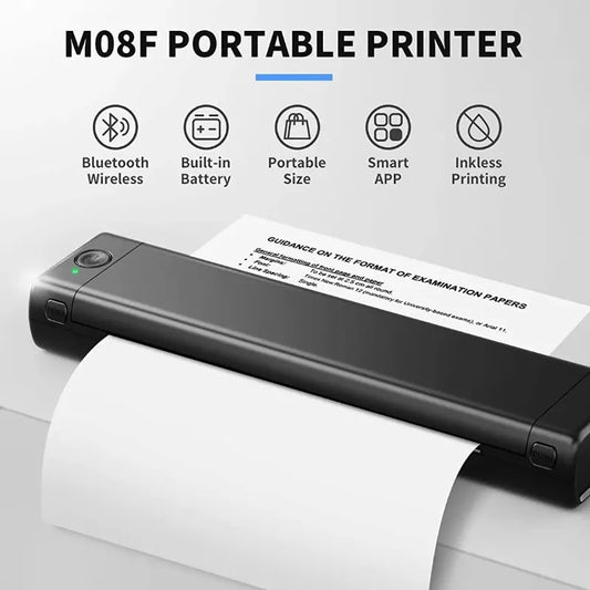 M08F – imprimante thermique Portable en papier A4, 216mm, sans fil, Bluetooth, Compatible avec Android iOS, ordinateur Portable, pour voyage et bureau