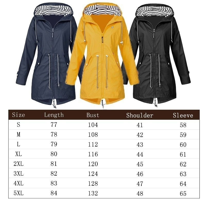 Sweat à capuche pour femmes, mode automne et hiver, coupe-vent à fermeture éclair, veste décontractée, conception avec cordon de serrage, manteau imperméable imperméable