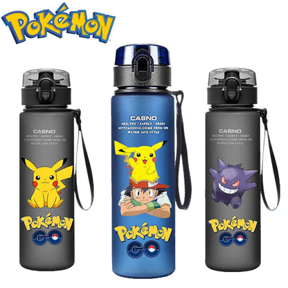 Pokemon 560ML tasse d'eau Anime Portable enfants mignon Pikachu en plastique dessin animé Sports de plein air grande capacité bouteille d'eau cadeaux