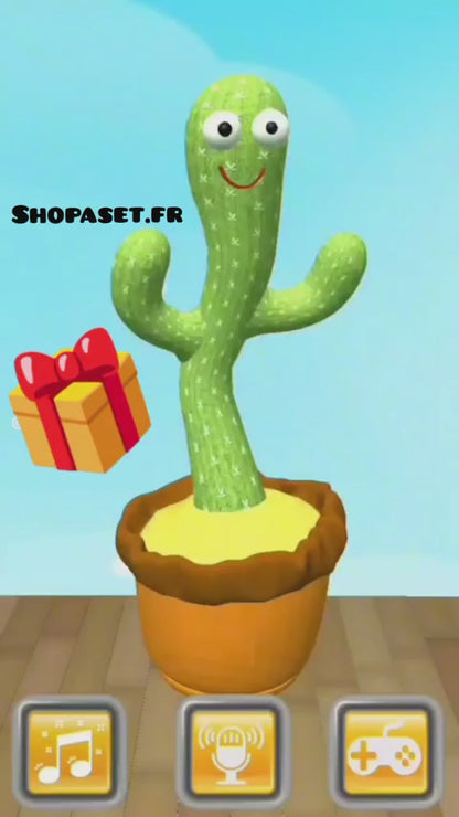 Jouet électronique en peluche Cactus dansant, répétition de conversation, peut chanter, enregistrement éclaircir, USB, éducation précoce, cadeau amusant, Bled interactif