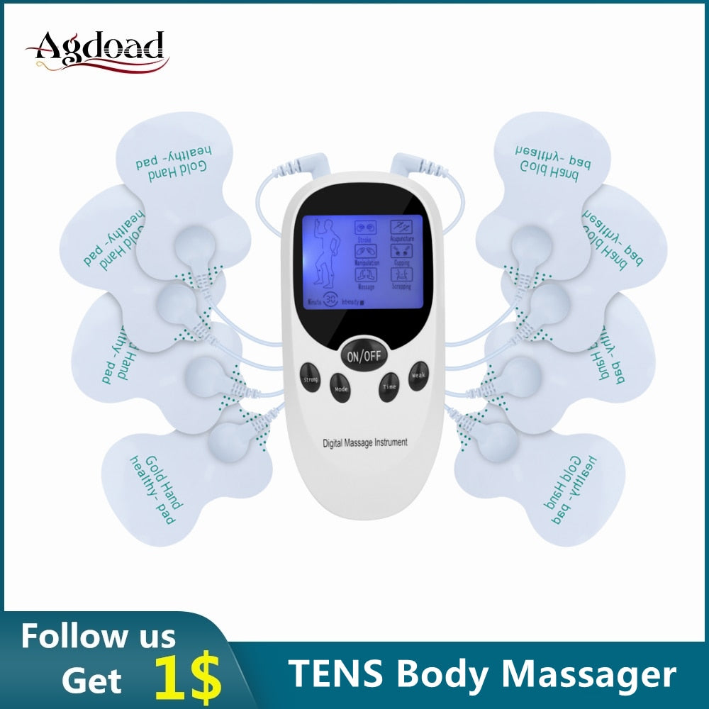 Appareil de massage TENS 6 Modes, physiothérapie numérique électrique EMS, Stimulation musculaire, ventouses par impulsion, grattage, électrostimulateur